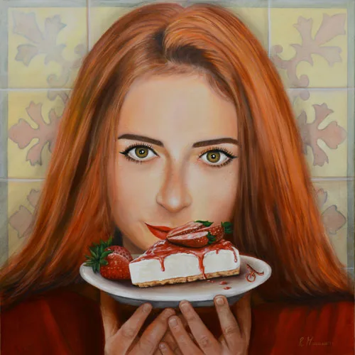 Dolce Tentazione Carmen Roberta Mannino Olio su tela cm 60x60 2017