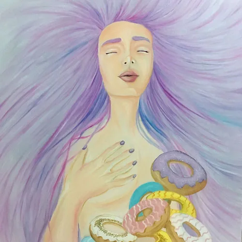 Sweety Barbara Sacco Olio su tela cm 60x60 2017