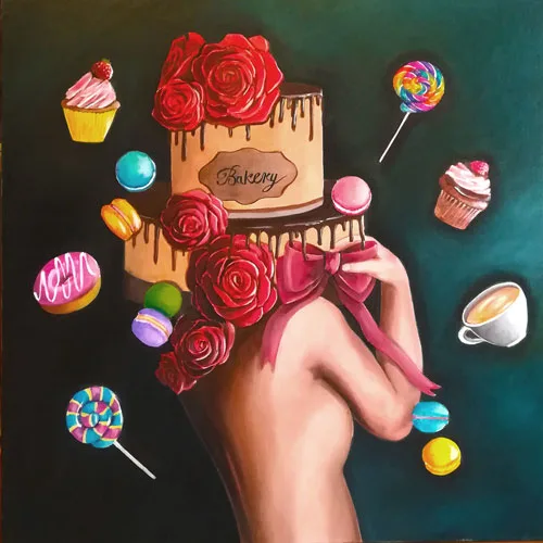 Doucer Jennifer Calì Olio su tela cm 60x60 2017