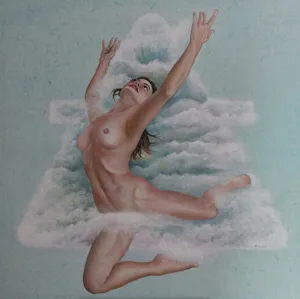 Movimento etereo Patrizia Leonardi Olio su tela cm 100x100 2018