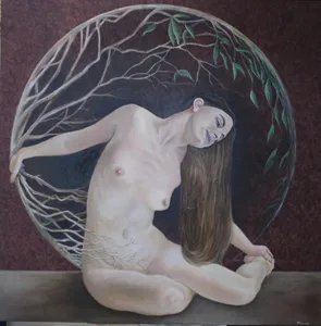 Movimento fertile Patrizia Leonardi Olio su tela cm 100x100 2018