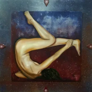 Ora Roberta Mannino Olio su tavola cm 100x100 2018