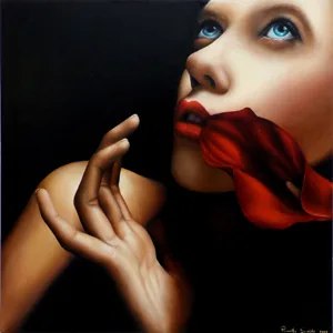 Persa nel vuoto Priscilla Spatola olio su tavola 50x50cm 2016